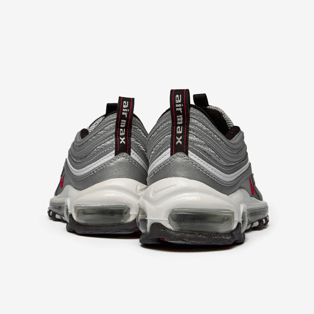 Nike Women’s Air Max 97 OG “Silver Bullet” Metallic Silver/Varsity Red | Size 8 - Picture 3 of 16